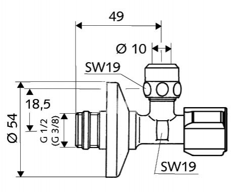 Schell Comfort rohový ventil regulačný 1/2"x3/8" s filtrom 054280699