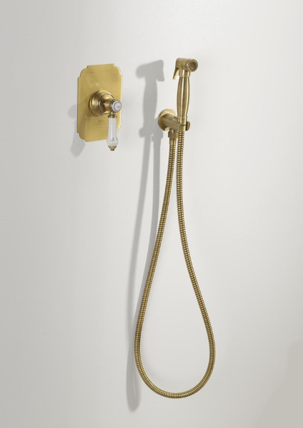 Sapho 9106 bidetová sprcha retro s hadicou a držiakom sprchy s vyústením, bronz
