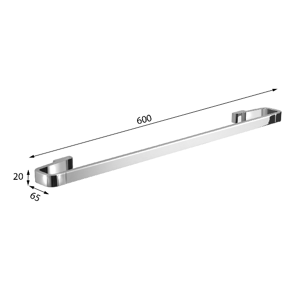 Samoa A8216014 držiak uterákov 600x65mm, čierny matný