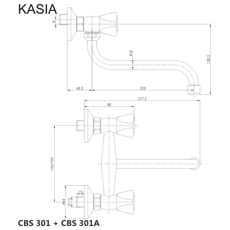 Mereo Kasia CBS301A drezová batéria 100 mm