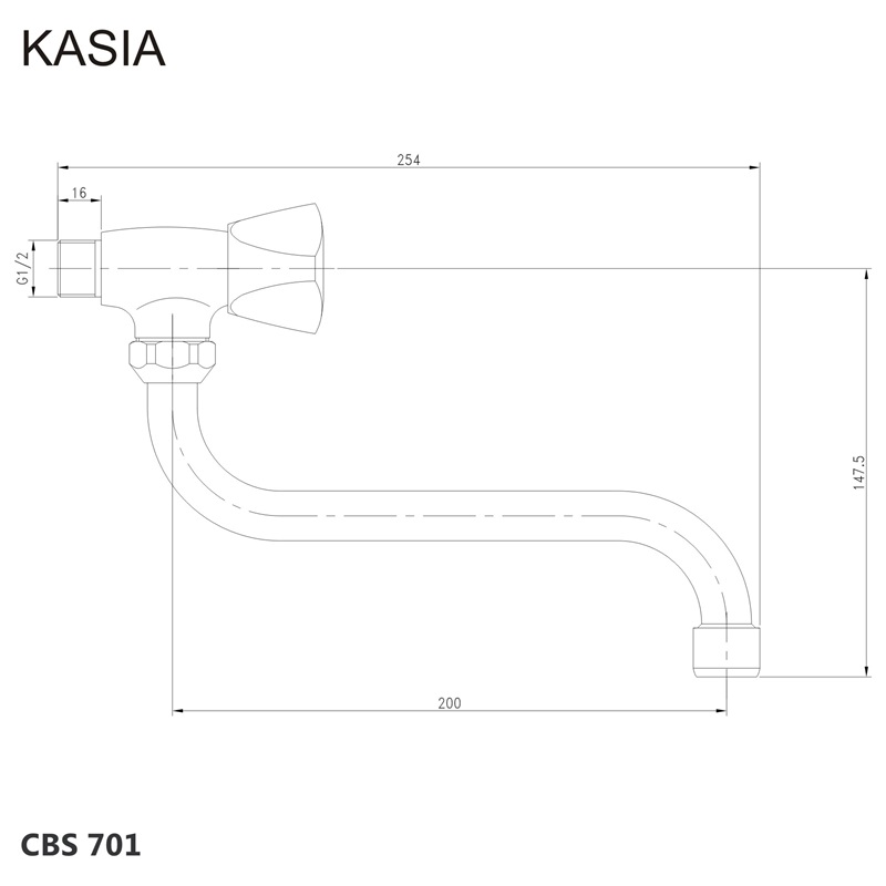 Mereo Kasia CBS701 umývadlová nástenná batéria na studenú vodu