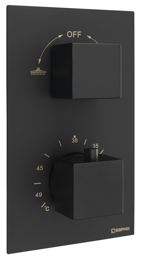 Latus 1102-62B podomietková sprchová termostatická batéria, box, 2 výstupy, čierna