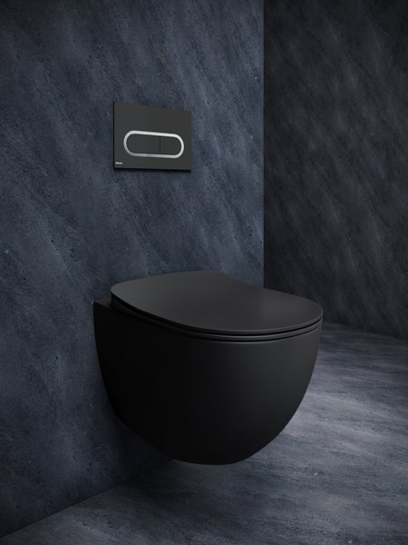 Ravak WC tlačidlo Chrome, čierne