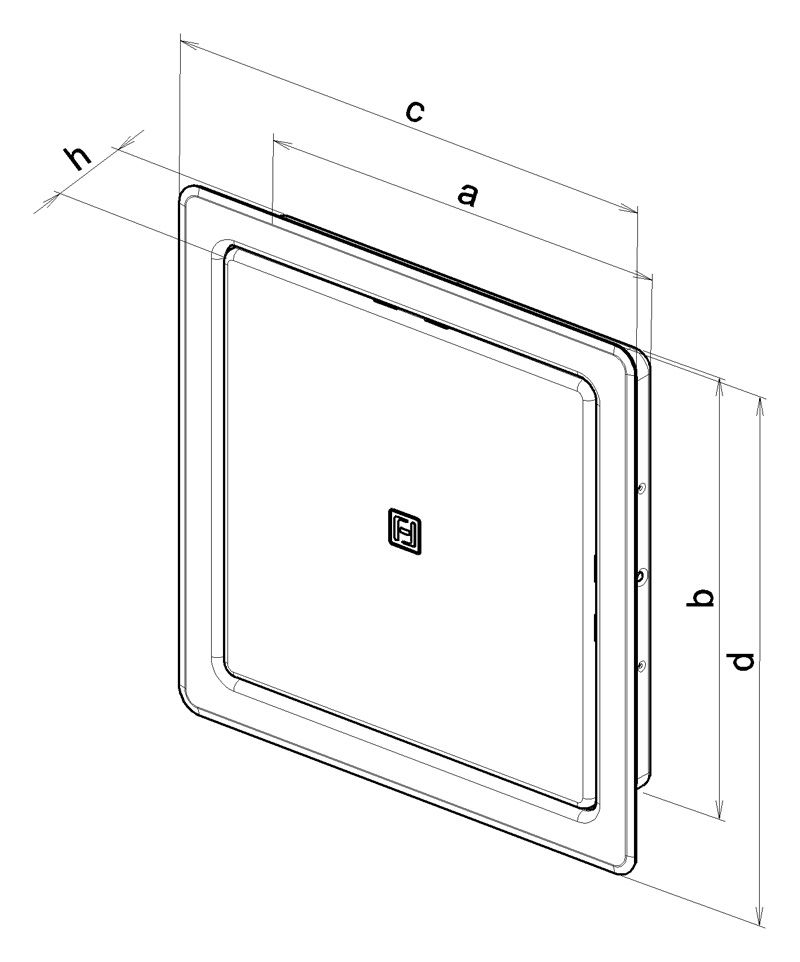 Haco NVD 150x150 nerezové krycie vaňové dvierka