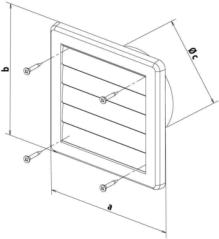 Haco VM 175x175 G/125 B vetracia mriežka gravitačná