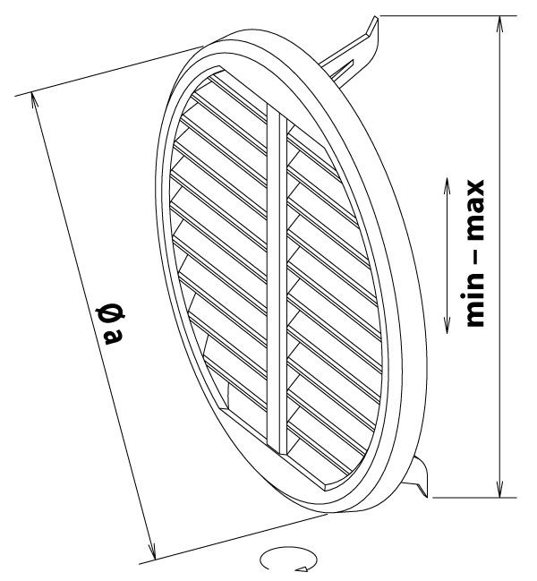 Haco VM 125-160 KS B vetracia mriežka nastaviteľná