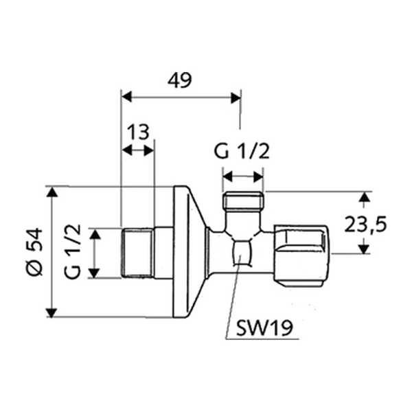 Schell Comfort rohový ventil regulačný 1/2"x1/2" bez filtra 052170699