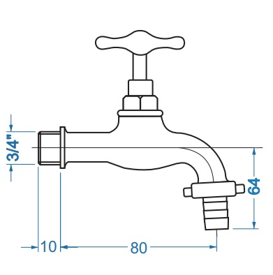 Záhradný ventil 06520 3/4" mosadzný