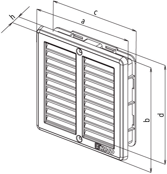 Haco NVM 150x150 vetracia mriežka nerezová