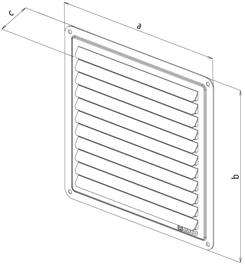 Haco NVM 300x300 K nerezová vetracia mriežka - krytka