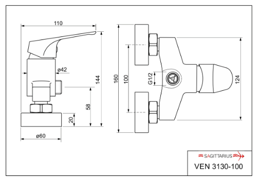 Venus SET AQS02190 VEN-100 sprchový komplet