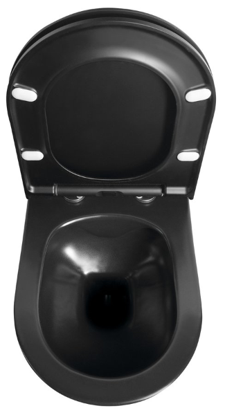 Avva 100314-110 závesná WC misa, Rimless, 35,5x53 cm, čierna matná
