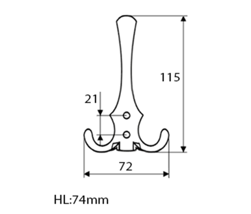 Aqualine 10088 velký háčik, chróm