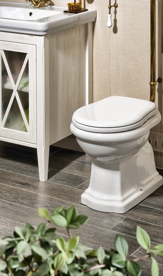 Kerasan Retro 109301 WC sedátko, polyester, biela/bronz