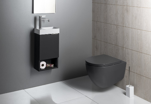 Infinity 10NF02004-2C závesná WC misa, Rimless, 36,5x53cm, antracit