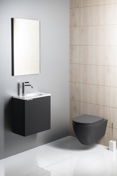 Infinity 10NF02004-2C závesná WC misa, Rimless, 36,5x53cm, antracit