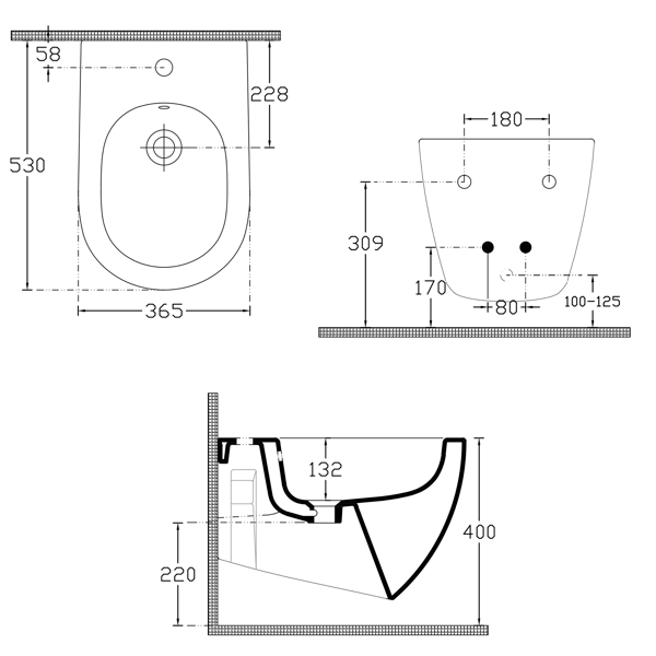 Infinity 10NF41001 bidet závesný 36,5x53cm, biely