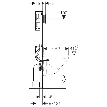 Geberit Duofix pre závesné WC 111.370.00.5 s pripojením odsávania zápachu s filtráciou DuoFresh