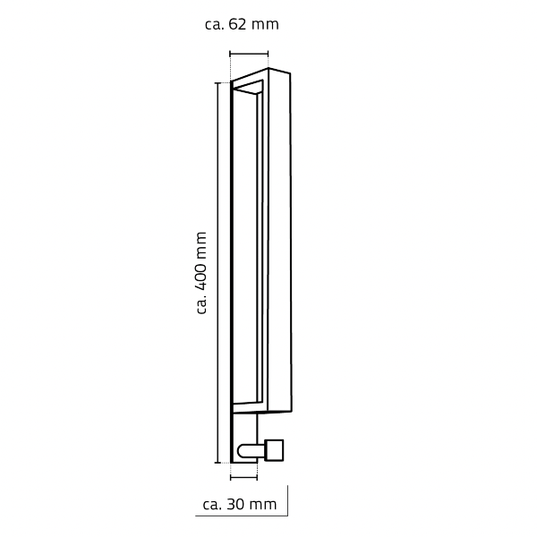 Style 11122110 držiak uterákov 400x30 mm, čierny matný