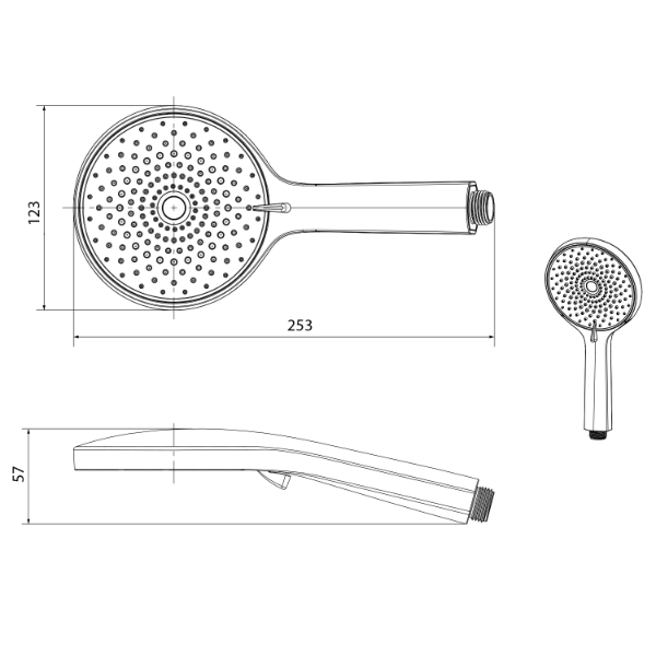 Sapho 1204-10B ručná sprcha, priemer 123mm, čierna matná