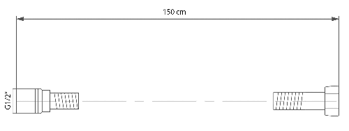 Softflex 1208-17 plastová sprchová hadica, hladká, 150cm, čierna