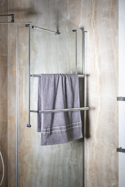 Circle 1301-09 závesný držiak uterákov na sprchovú zástenu 600x760mm, chróm