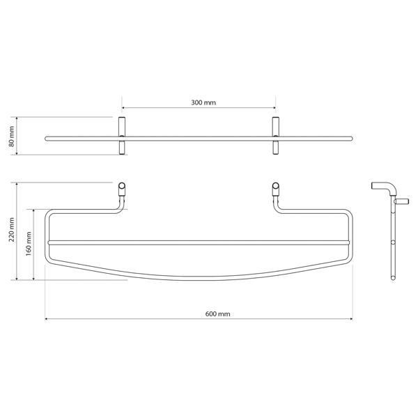 Sapho 1306-09B sušiak uterákov na vykurovacie telesá 214x600mm, biely