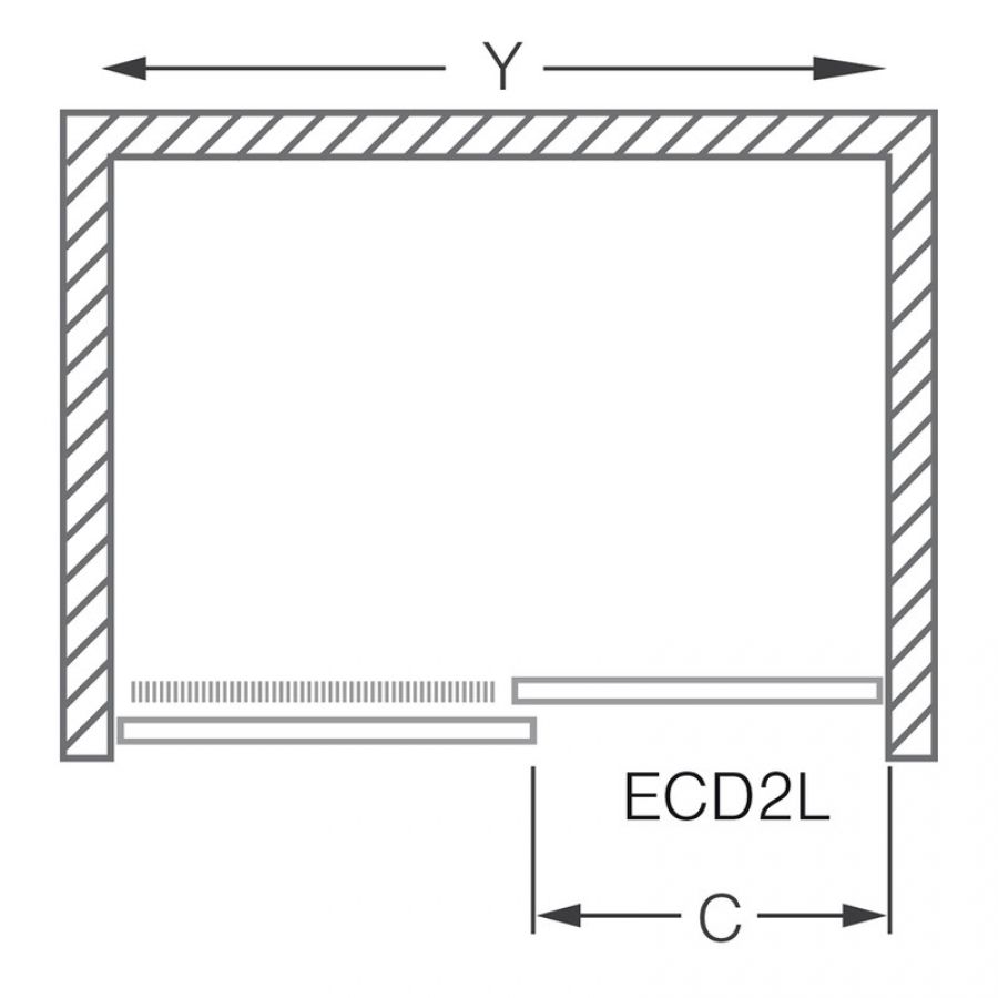 Roltechnik Exclusive line sprchové dvere ECD2L 1300 čierny elox/transparent