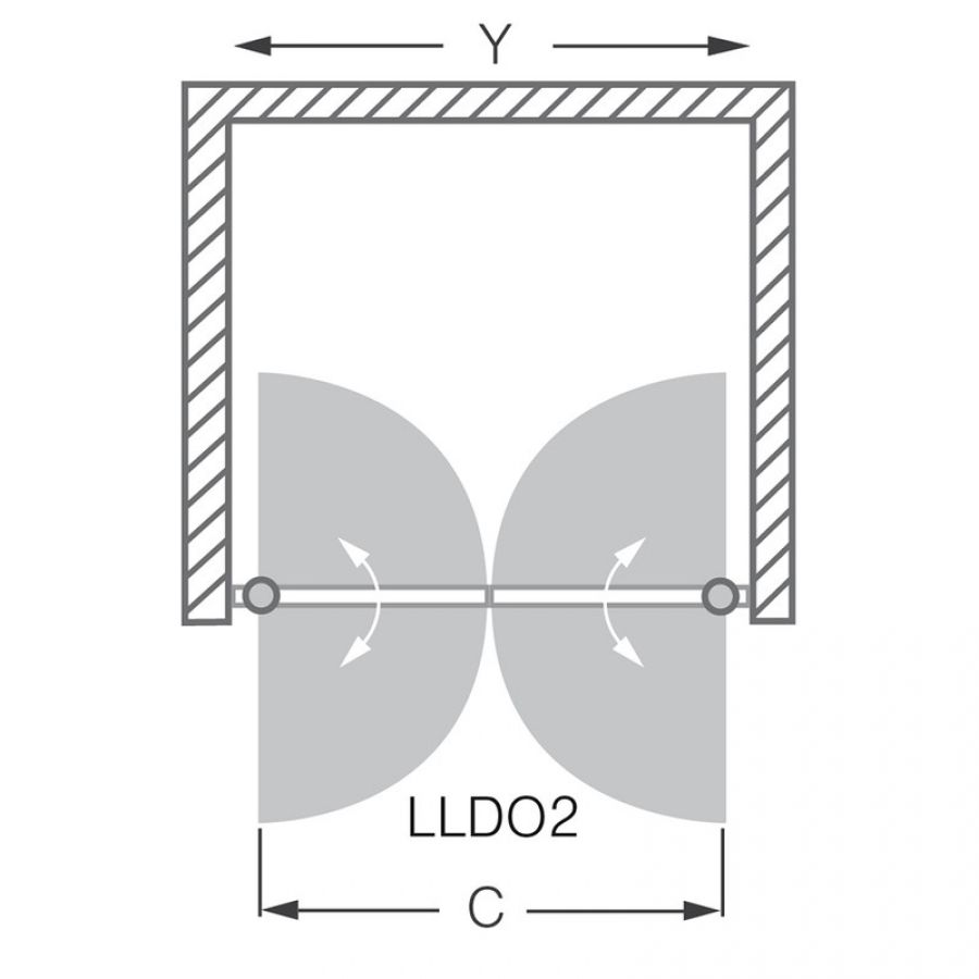 Roltechnik Lega line sprchové dvere LLDO2 1000 brillant/transparent
