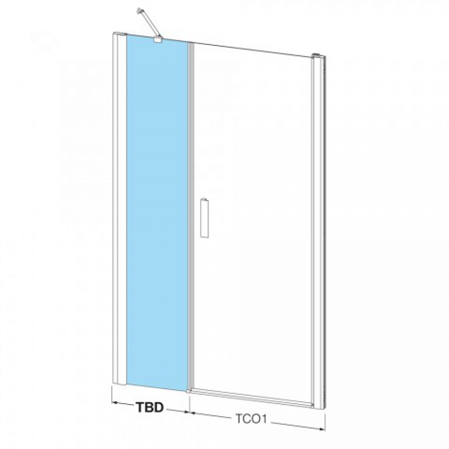 Roltechnik Tower line TBD 240 brillant/transparent univerzálny bok na inštaláciu dverí do niky