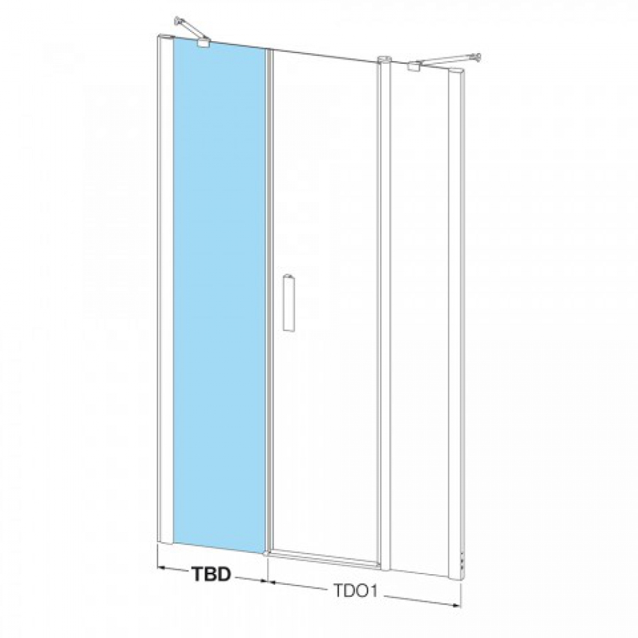 Roltechnik Tower line TBD 440 brillant/transparent univerzálny bok na inštaláciu dverí do niky