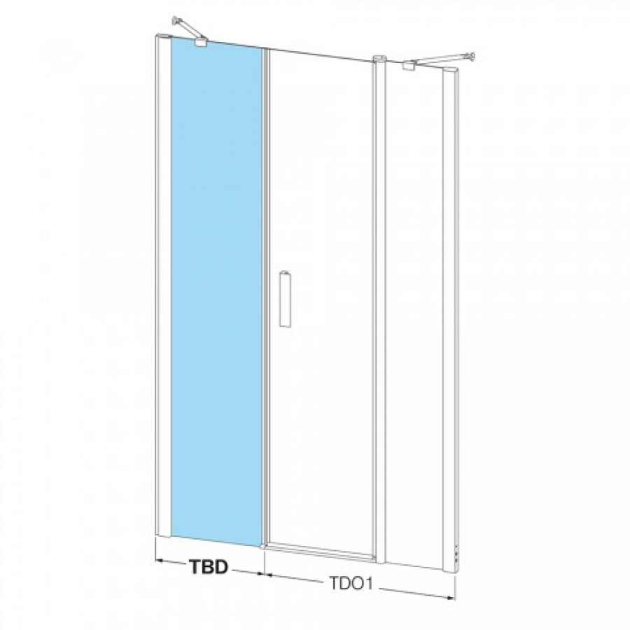 Roltechnik Tower line TBD 640 brillant/transparent univerzálny bok na inštaláciu dverí do niky