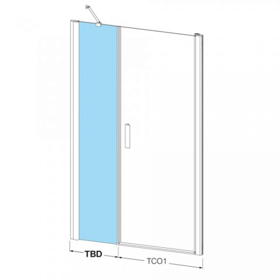 Roltechnik Tower line TBD 640 brillant/transparent univerzálny bok na inštaláciu dverí do niky