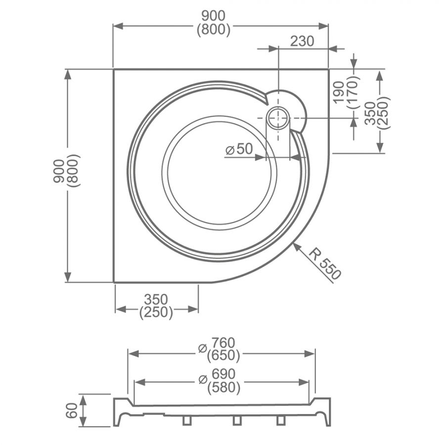 Roltechnik sprchová vanička Dream Flat 800