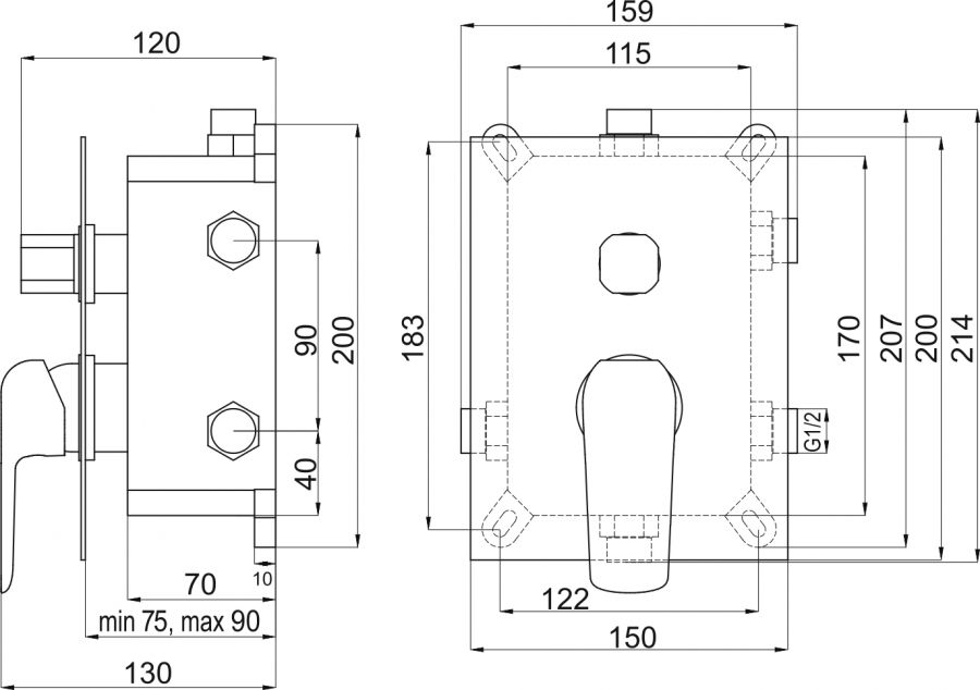 Novaservis Nobless Tina BOX38051RX,5 vaňová podomietková batéria s boxom, čierna