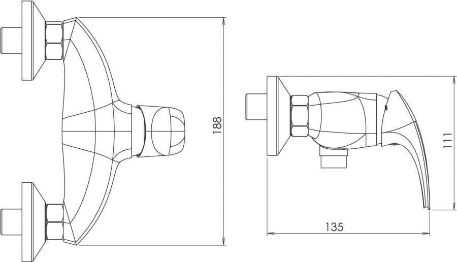 Novaservis Metalia 57 57060,0E sprchová batéria 150 mm ECO+chróm