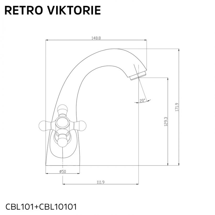 Mereo Retro Viktorie CBL101 umývadlová batéria s výpusťou
