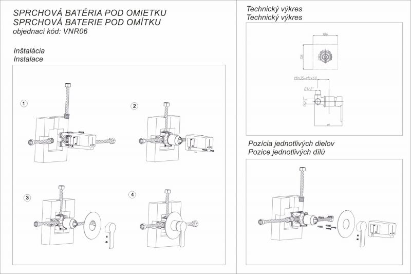 Ventura VNRWC 06 AQ-B batéria sprchová podomietková