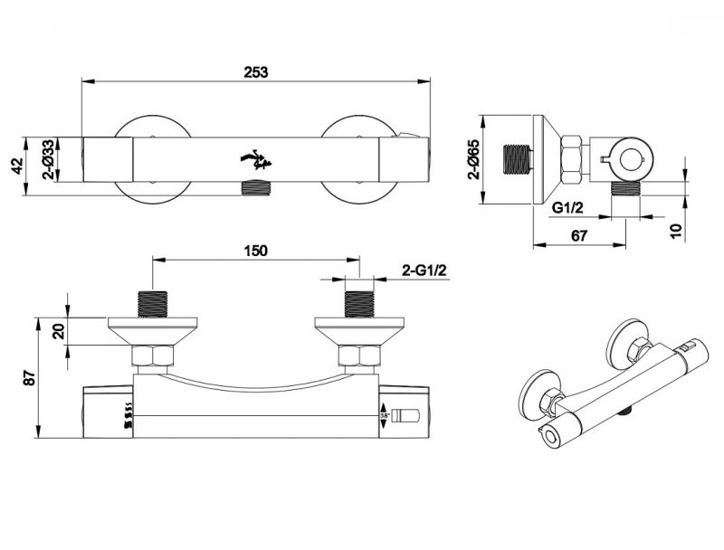 Pulzar TO PU3130-D batéria sprchová termostatická