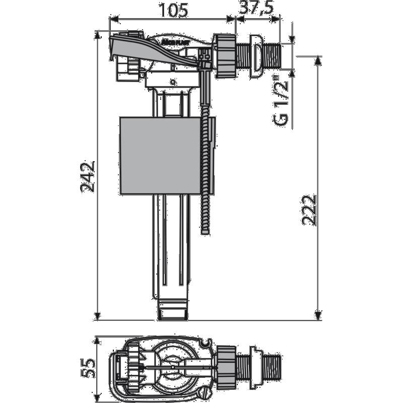 Alcaplast A150 1/2" plavákový napúšťací ventil