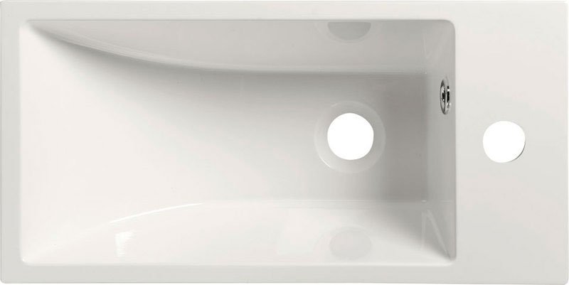 Ariana SM016 umývadlo 50x10x25 cm, biele, batéria vpravo