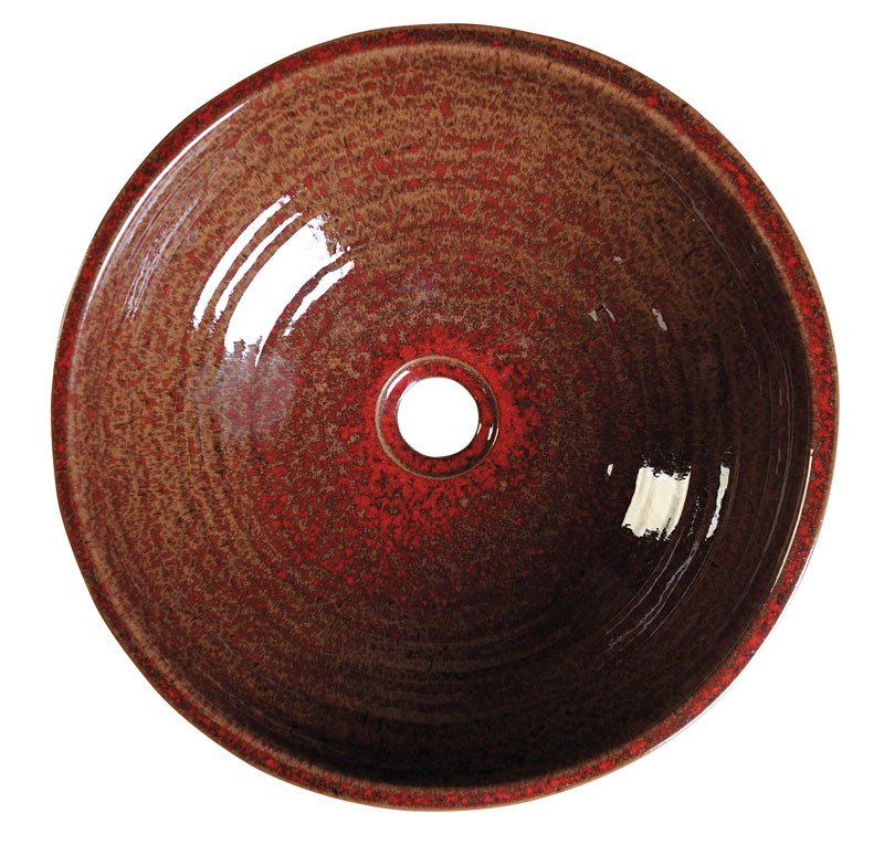 Attila keramické umývadlo, priemer 42,5cm, keramické, purpurovo červená