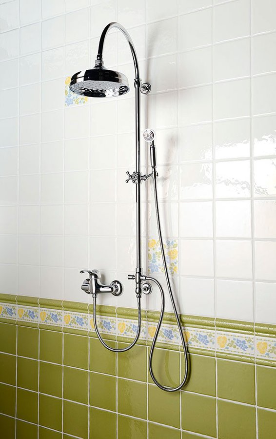 Vanity SET061 sprchový stĺp s pripojením vody na batériu, retro, chróm