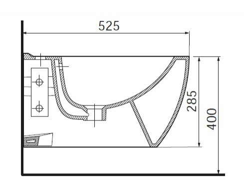 Vima 401 - Bosa závesný bidet 36,5x52,5 cm