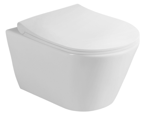 Avva Short 200114 závesná WC misa, Rimless, 35,5x49cm, biela