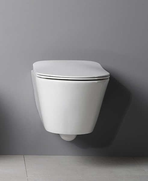 Avva Short 200114 závesná WC misa, Rimless, 35,5x49cm, biela