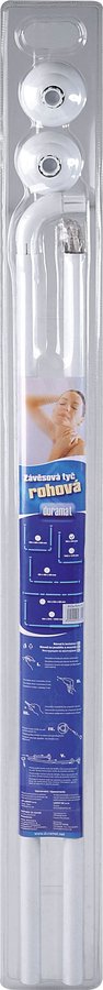 Aqualine 0201012 rohová tyč na sprchový záves 80x(94-180)cm, biela