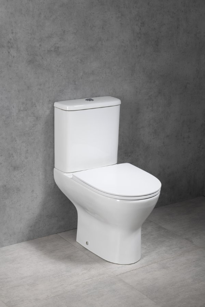 Dario 201.431.4 Rimless WC kombi, spodný/zadný odpad, biele