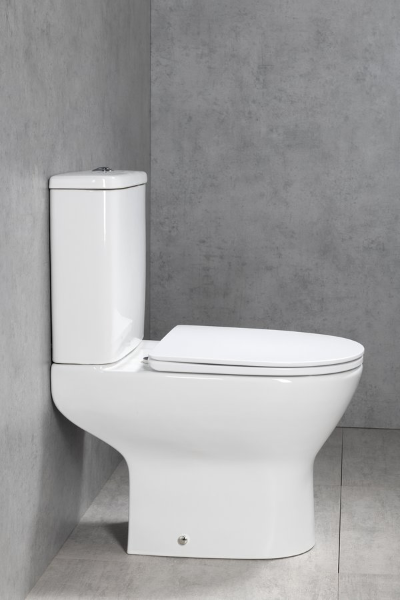 Dario 201.431.4 Rimless WC kombi, spodný/zadný odpad, biele