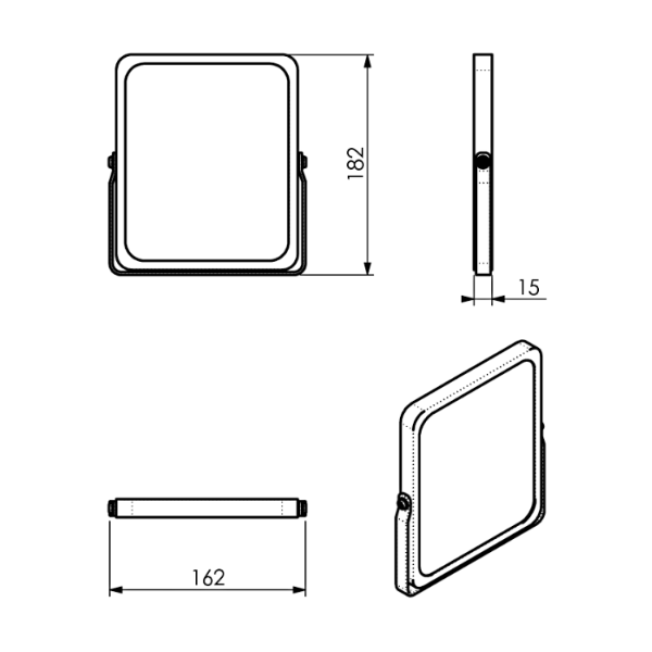 Midori 2106 kozmetické zrkadlo na postavenie, 162x185mm, obojstranné, čierne/bambus
